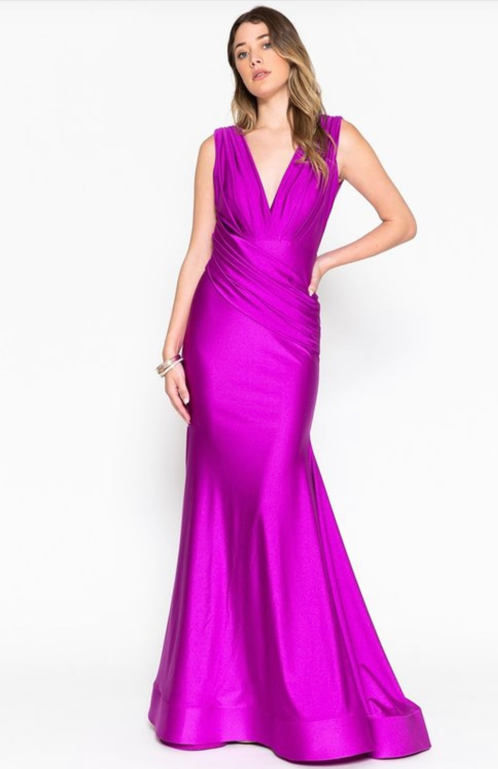 Women's Gorgeous Bandage Maxi Dress in Magenta