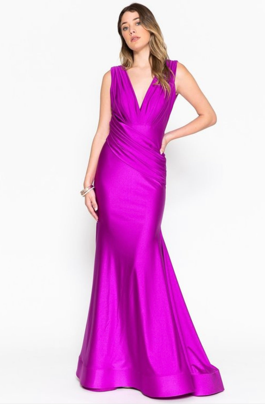 Women's Gorgeous Bandage Maxi Dress in Magenta