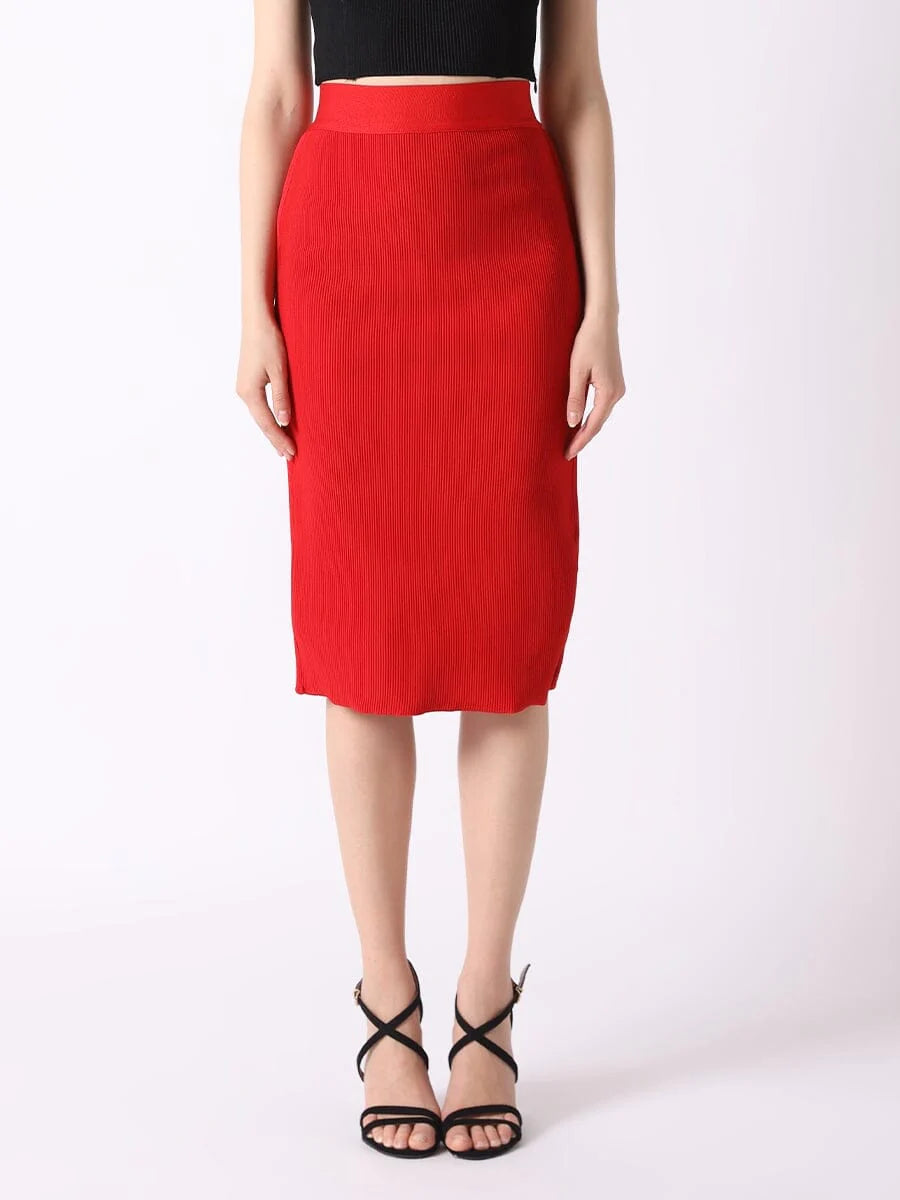 High-Waisted Solid Bodycon Pencil Bandage Skirt