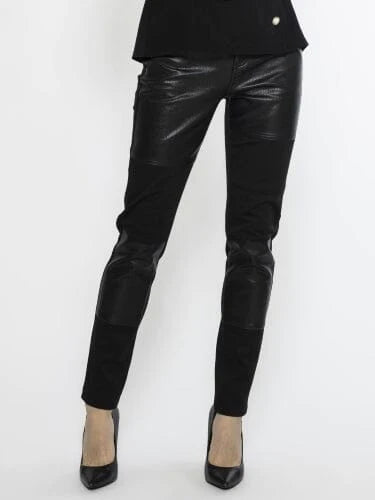 Leather Patchwork Point Pants