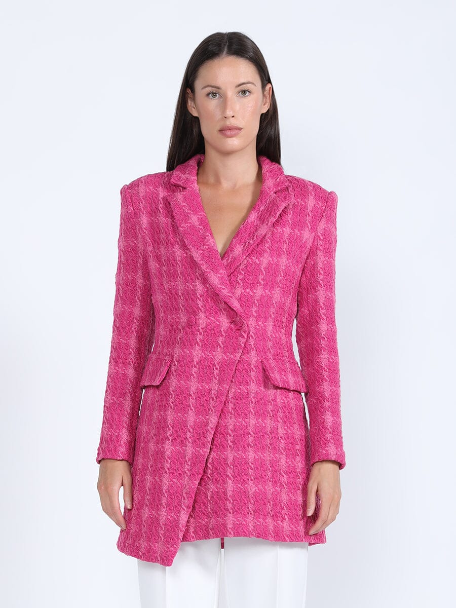 Plaid Lapel Collared Overcoat