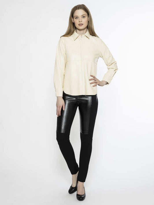 Front leather leggings pants